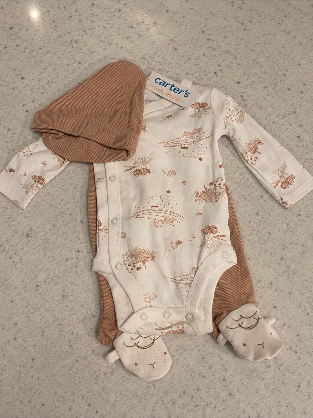 NWT Carter's Just One You 3-Piece Baby Outfit Set + Lamb Footies | Size 3M